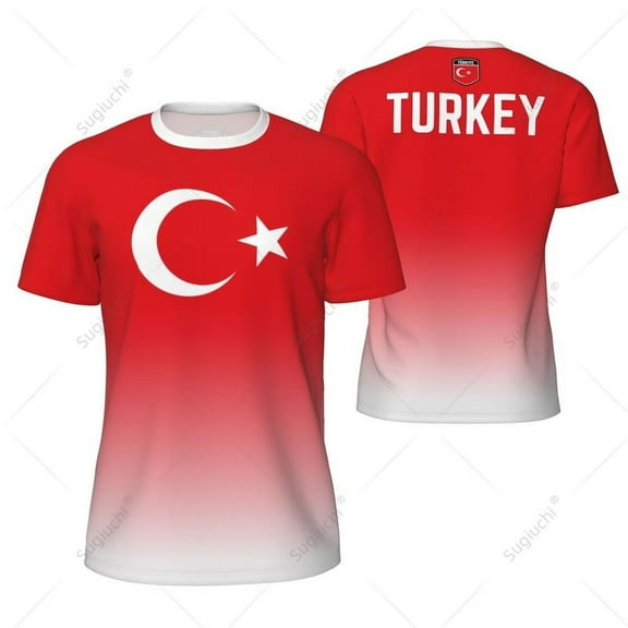 Sports Mesh T-shirt Turkey Flag For Running Bike Soccer Tennis Football Fitness Tees 3D Printed Custom
