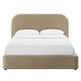 thumbnail image 5 of Keynote Performance Velvet Curved Full Platform Bed in Taupe, 5 of 9