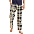 thumbnail image 7 of Aueoeo Mens Tall Pajama Pants Plaid Pants Sleepwear Bottoms Sleep Pants Stright Leg Elastic Waist Pants With Pockets, 7 of 7