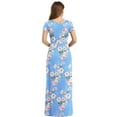 thumbnail image 4 of Asklazy Women's Short Sleeve Loose Plain Maxi Dresses Casual Long Dresses with Pockets,US Size,Floral Light blue,XL, 4 of 11