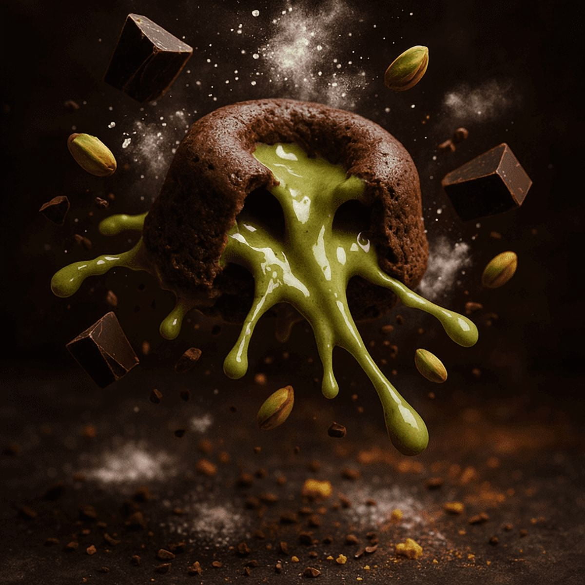 Flair Dubai Pistachio Kunafa Chocolate Lava Cake 60gm (2.1oz)