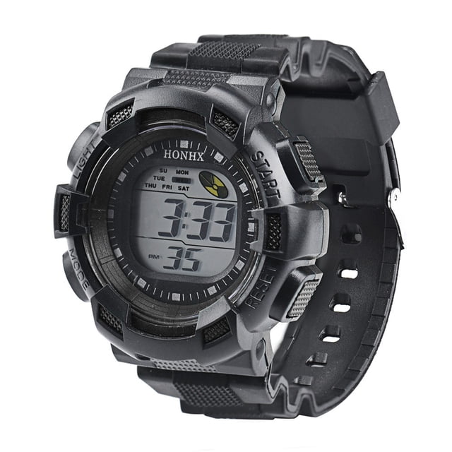 Reloj deportivo para hombre, relojes para hombre, reloj de pulsera deportivo de goma con alarma digital LED y fecha.