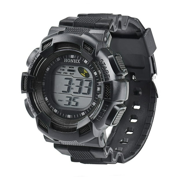 Reloj deportivo para hombre, relojes para hombre, reloj de pulsera deportivo de goma con alarma digital LED y fecha.