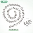 thumbnail image 3 of Uxcell 2-Pack 1 Yarda 14 mm Cadena de Cierre de Ojo de Caballo de Cristal con Rhinestones para Manualidades/Ropa [Blanco-Menos-Cierre], 3 of 7