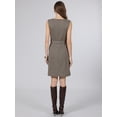thumbnail image 3 of INSPIRE CHIC Women's Plaid Houndstooth Dress Sleeveless Boat Neck 2026 Trendy Pencil Dresses with Belted M Brown, 3 of 5