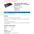 thumbnail image 2 of Upper Radiator Shutter Assembly - Compatible with 2019 - 2021 Chevy Silverado 1500 2020, 2 of 2