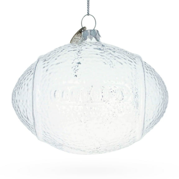 Football Clear Glass Christmas Ornament