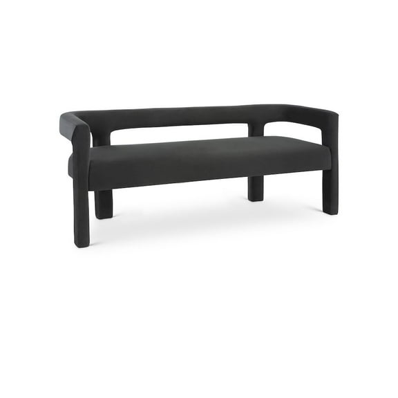 Meridian Furniture Athena Black Velvet Bench