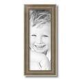 thumbnail image 2 of ArtToFrames 6" x 16" Aged White Gold Picture Frame, 6x16 inch Silver Wood Poster Frame (WOM-2036),  Pack, 2 of 7