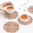 thumbnail image 3 of KLL Drink Coasters Set Round Shape of 4,PU Leather Absorbent Coasters Set Decorative Coffee Cup Coasters Housewarming Gift for Home Decor-Autumn Leaves, 3 of 5