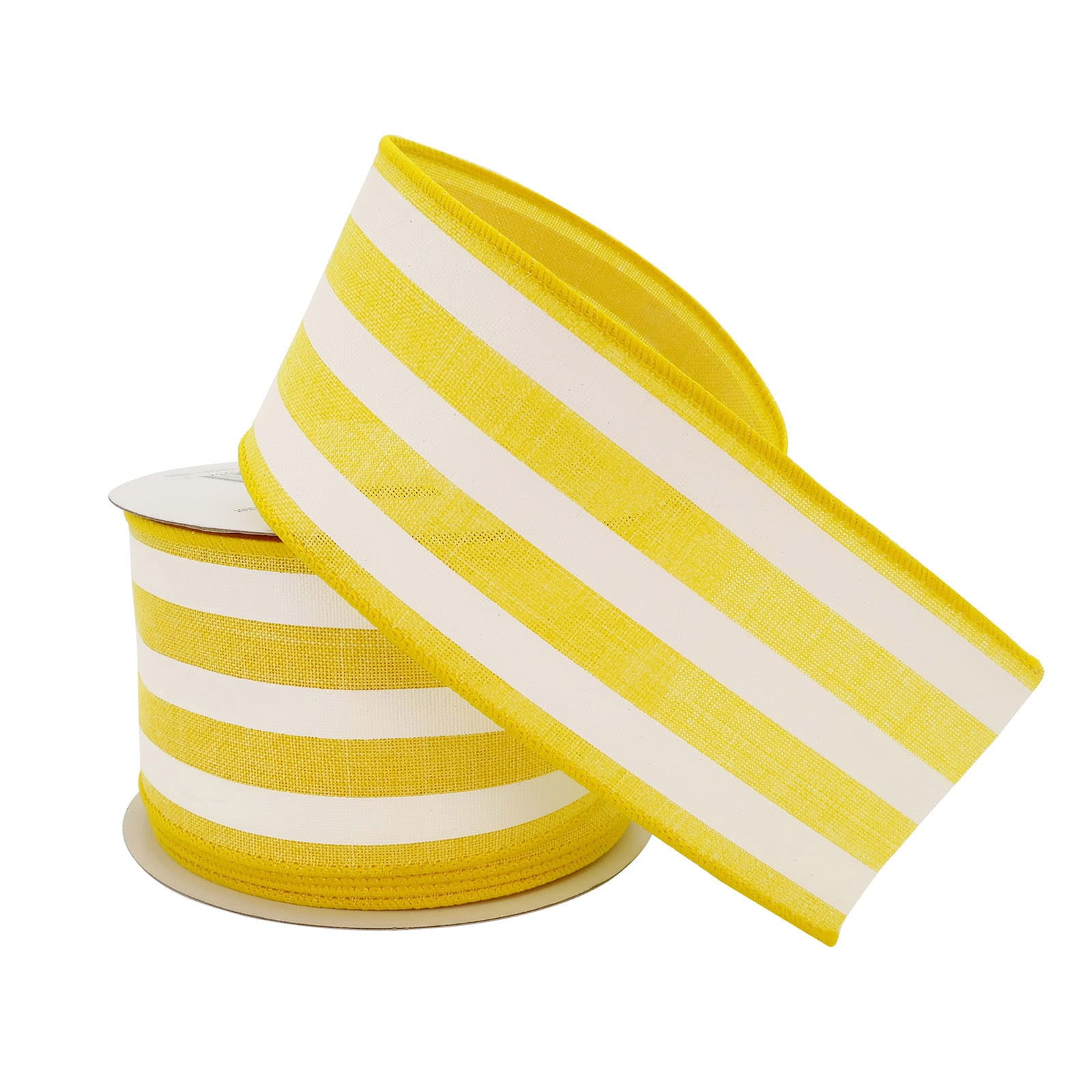 12 Pack: 2.5" x 25ft. Faux Linen Wired Thick Striped Ribbon by Celebrate It Decor