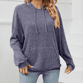 thumbnail image 3 of Aricy Hoodies Knit Sweatshirts for Women Loose Soft Fall Hoodies Long Sleeve Solid Color Pullover Winter Tops Outerwear Fall Clothing with Pockets, 3 of 6