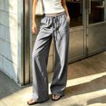 thumbnail image 3 of Bixock Women Pajamas Pants Loungewear Pants Solid Color Long Pajama Pants Straight Leg Elastic Drawstring Waist Side Pockets Soft Homewear Indoor Sleepwear Trousers Women Clothings, 3 of 5