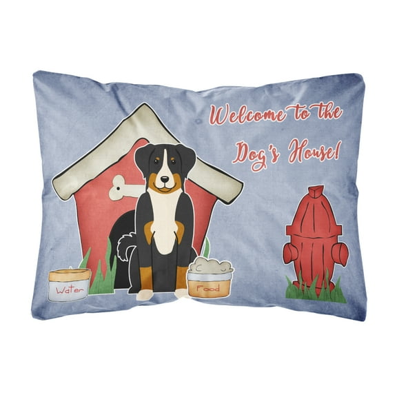 Carolines Treasures BB2797PW1216 Dog House Collection Appenzeller Sennenhund Canvas Fabric Decorative Pillow  12H x16W
