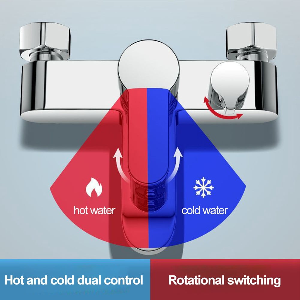 Bathroom Triple Shower Faucet Hot and Cold Water Bath Mixer Bathtub Tap Brass