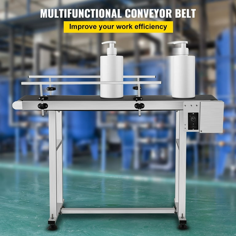 VEVOR PVC Belt Electric Conveyor Machine With Stainless Steel Double Guardrail Walmart