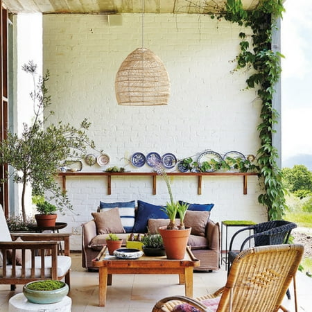 

FAFIAR 19.5 Rattan Kitchen Island Lighting Natural Finish 1 Light