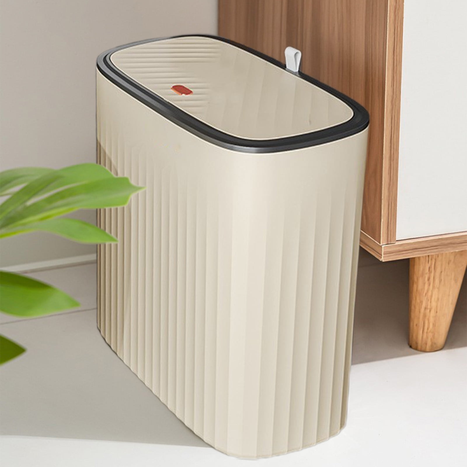 under $5 Fufafayo Bathroom Trash can with Automatic Touchless Lid, Motion Sensor Small Garbage Can, Slim Waterproof Smart Trash Bin for Bedroom, Office, Living Room