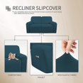 thumbnail image 3 of Easy-Going Stretch Loveseat Recliner Sofa Slipcover with Pocket Couch Cover for 2 Cushion Couch, Deep Teal (Loveseat not included), 3 of 6