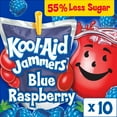 thumbnail image 3 of (2 pack) Kool-Aid Jammers Artificially Flavored Drink, 10 Pouches, for School Lunches and On-the-Go Hydration, Blue Raspberry Flavor, Excellent Source of Vitamin C, 6 fl oz, 3 of 15