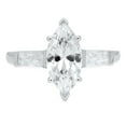 thumbnail image 4 of 2 ct Marquise Cut Moissanite 3 Stone 18K White Gold Womens Engagement Ring, 4 of 5