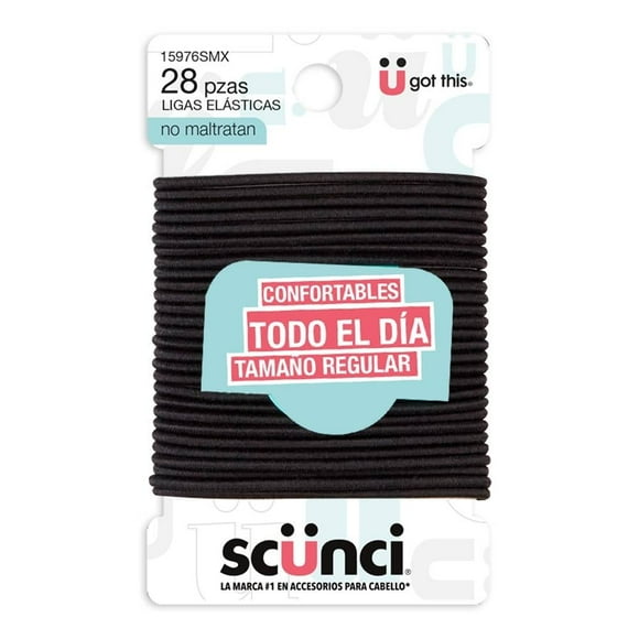 Ligas para cabello Scunci elásticas delgadas 28 pzas
