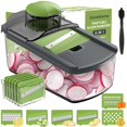 thumbnail image 1 of Cortadora de comida con mandolina Ourokhome, 6 cuchillas, para verduras, color gris, 1 of 9