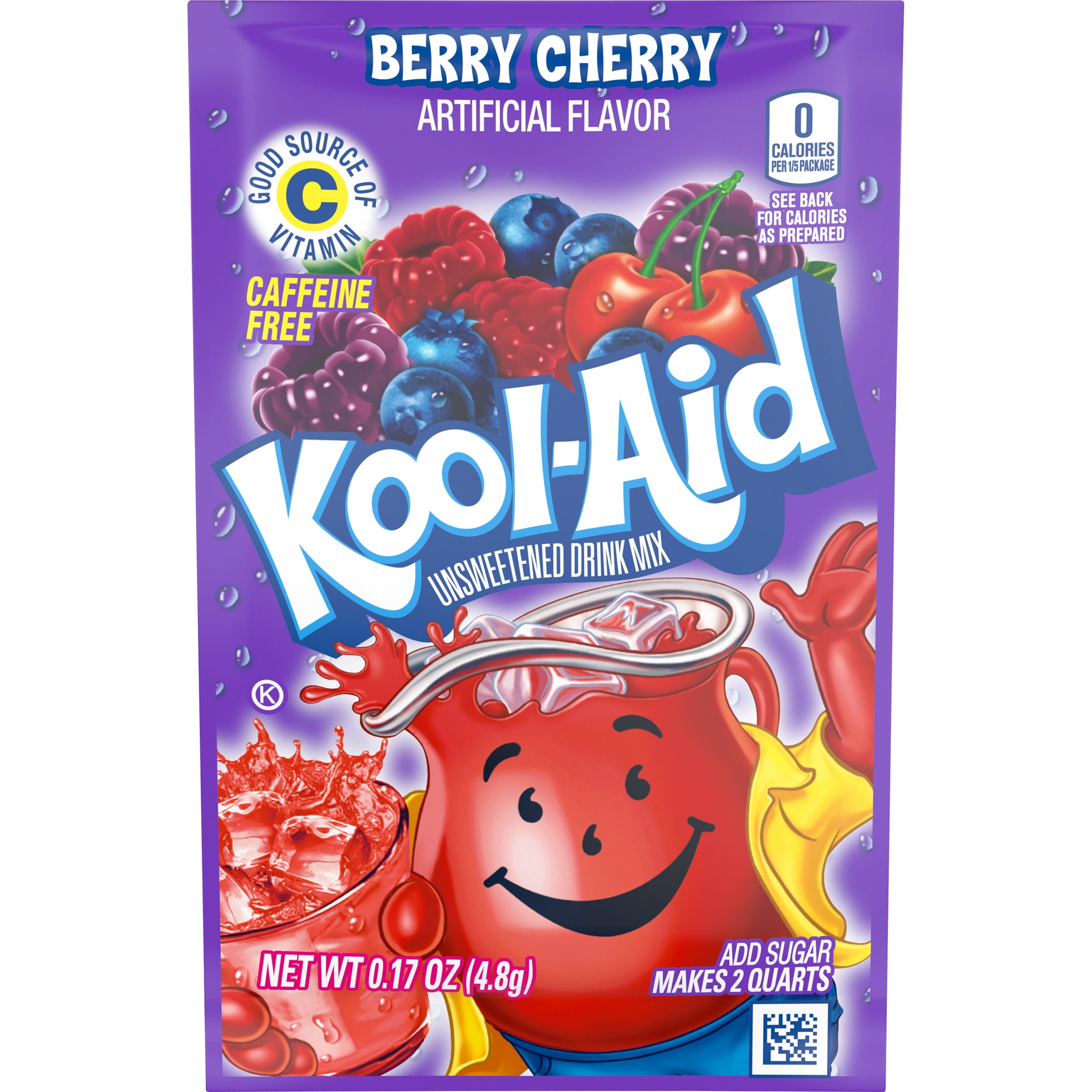 KoolAid Unsweetened Berry Cherry Artificially Flavored Powdered Soft