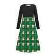 thumbnail image 1 of RXMEKW Robe Imprimée de Noël pour Femmes à Manches Longues à Col Rond avec Poches Jupe Longue Décontractée Tenue de Fête des Fêtes pour Dames et Ados, 1 of 6