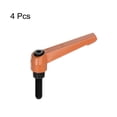 thumbnail image 3 of Unique Bargains Lot de 4 M8 x 30mm Tige Filetée Mâle Levier de Serrage Réglable Bouton de Verrouillage Orange, 3 of 6