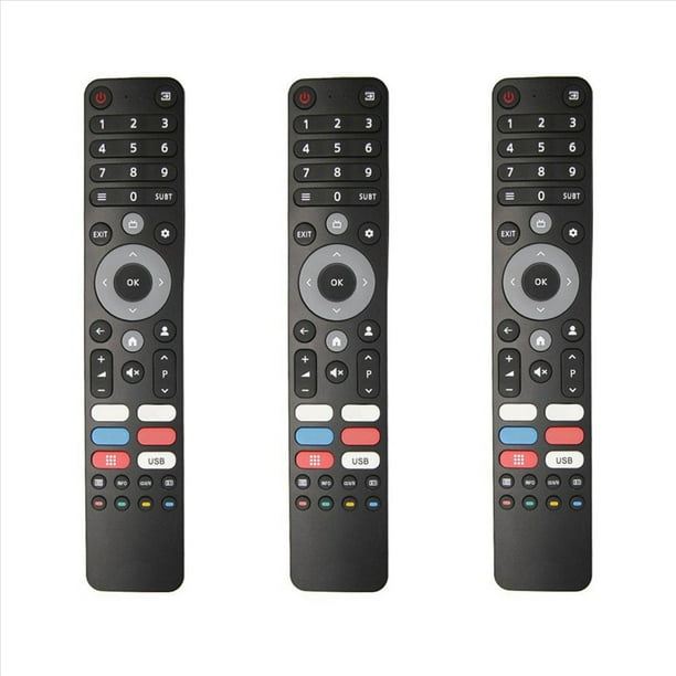 3X Mando A Distancia Universal para Televisores Inteligentes DEXP, , , para Varios Modelos, Infrarrojos
