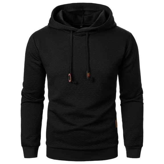 Men's Hooded Sweatshirts Long Sleeve Casual Pullover Hoodie Waffle Knit Sweatshirt with Pocket Hoodies for men Hoodie Men