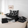 thumbnail image 6 of Homewish Gray Wavy Line 7pcs Queen Bedding,Classic Modern Artwork Bedding Comforter Set Queen,Black Reversible, 6 of 8