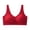 Red, variant on Women's Wide Strap Push Up Bra, V-Neck Seamless Padded High Elastic Daily Wear Breathable Bralette Red XXL