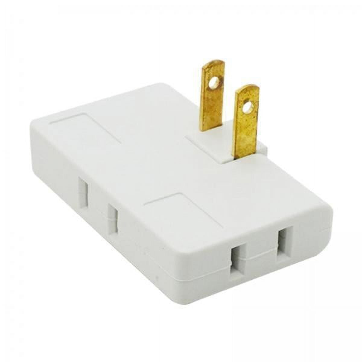 Yinanstore Rallonge de Sortie 3x3 Portable 2 Broches Prise Pivotante pour Maison Blanc 3 Pcs