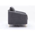 thumbnail image 3 of Benjara Nial 34" Accent Chair- Linen Upholstery- Pine Wood- Gray and Gold, 3 of 5