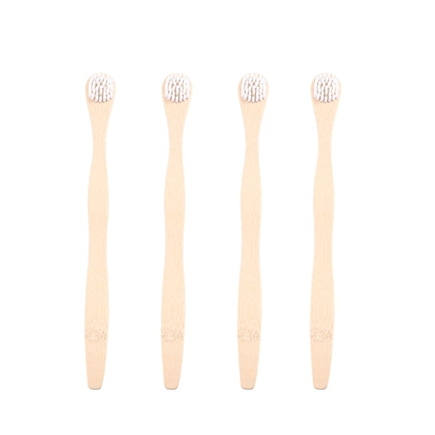 EeaseMX 4 cepillos de dientes de bambú para limpieza lingual, raspadores y limpieza bucal profunda (blancos)