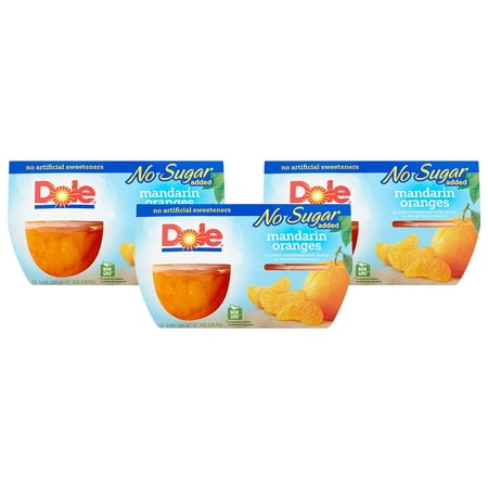 (12 Cups) Dole Fruit Bowls No Sugar Added Mandarin Oranges, 4 oz (Best Way To Store Mandarin Oranges)