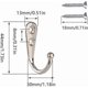 thumbnail image 5 of 12 Pcs Silver Color Zinc Alloy Single Mounted Hook Hangers Wall Mounted Hooks, 5 of 5