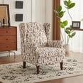 thumbnail image 5 of Erinnyees Floral Accent Chair, High Back Upholstered Armchair with Solid Legs, Leisure Single Sofa Chair for Living Room, Bedroom, Home Office, 5 of 9