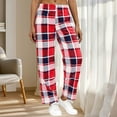 thumbnail image 2 of Bovxnpu Women Pajama Pants, Plus Size Pajama Pants Sleep Pants Lounge Pants Stylish Print Flannel Thickened Warm Loose Home Sleep Trousers Loungewear Sleepwear, 2 of 8