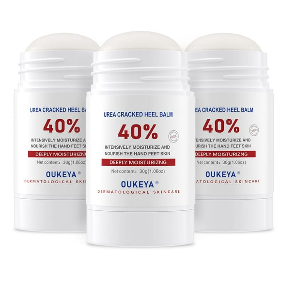 Bálsamo para Talones OUKEYA con Urea 40% en Barra - 3 Unidades para Manos y Pies con Piel Seca