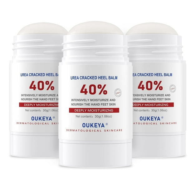 Bálsamo para Talones OUKEYA con Urea 40% en Barra - 3 Unidades para Manos y Pies con Piel Seca