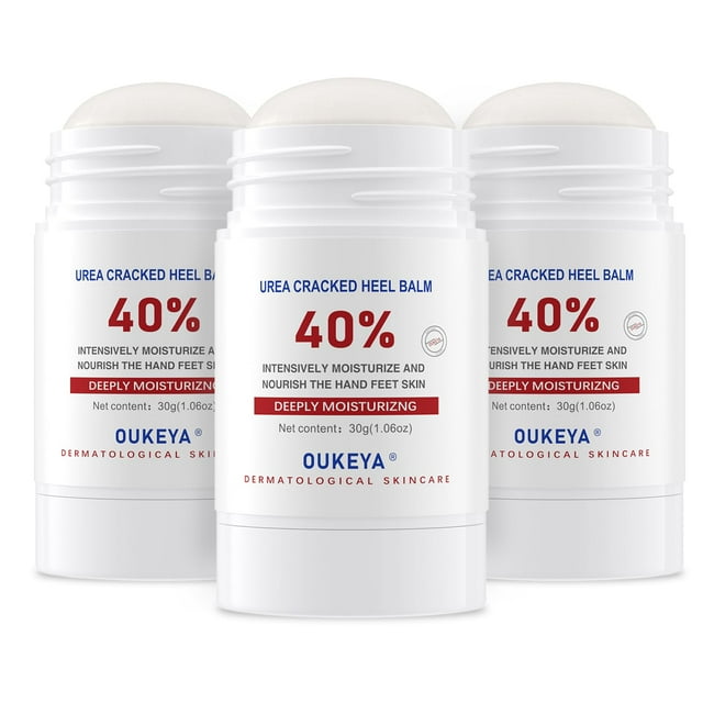 Bálsamo para Talones OUKEYA con Urea 40% en Barra - 3 Unidades para Manos y Pies con Piel Seca