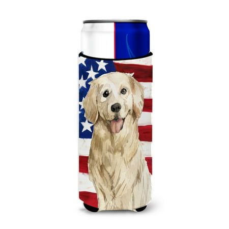 

Carolines Treasures CK1730MUK Patriotic USA Golden Retriever Michelob Ultra Hugger for slim cans Slim Can multicolor