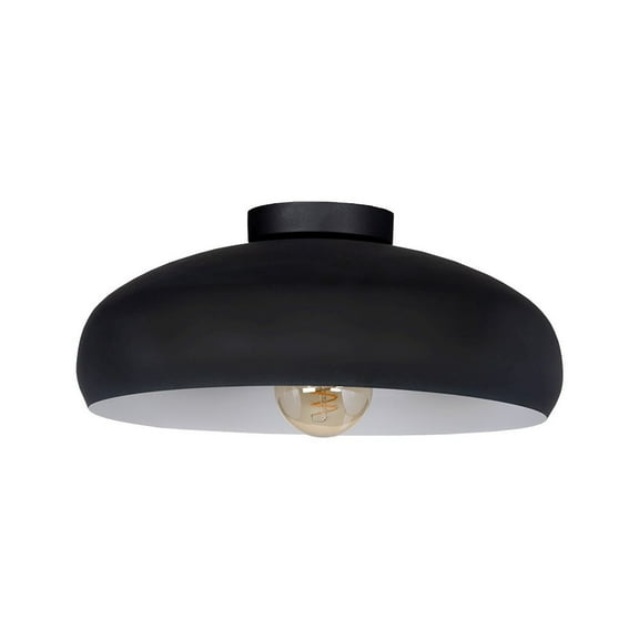 206012A-Eglo Lighting-Mogano - 1 Light Flush Mount-5.78 Inches Tall and 15.75 Inches Wide-Black/White Finish