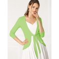 thumbnail image 3 of Women's Tie Front Metallic Ruffled Long Sleeve Open Cardigan, 3 of 6