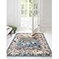 thumbnail image 3 of Unique Loom Narenj Collection Area Rug - Birmingham (4' 1" Square, Blue/ Burgundy), 3 of 4