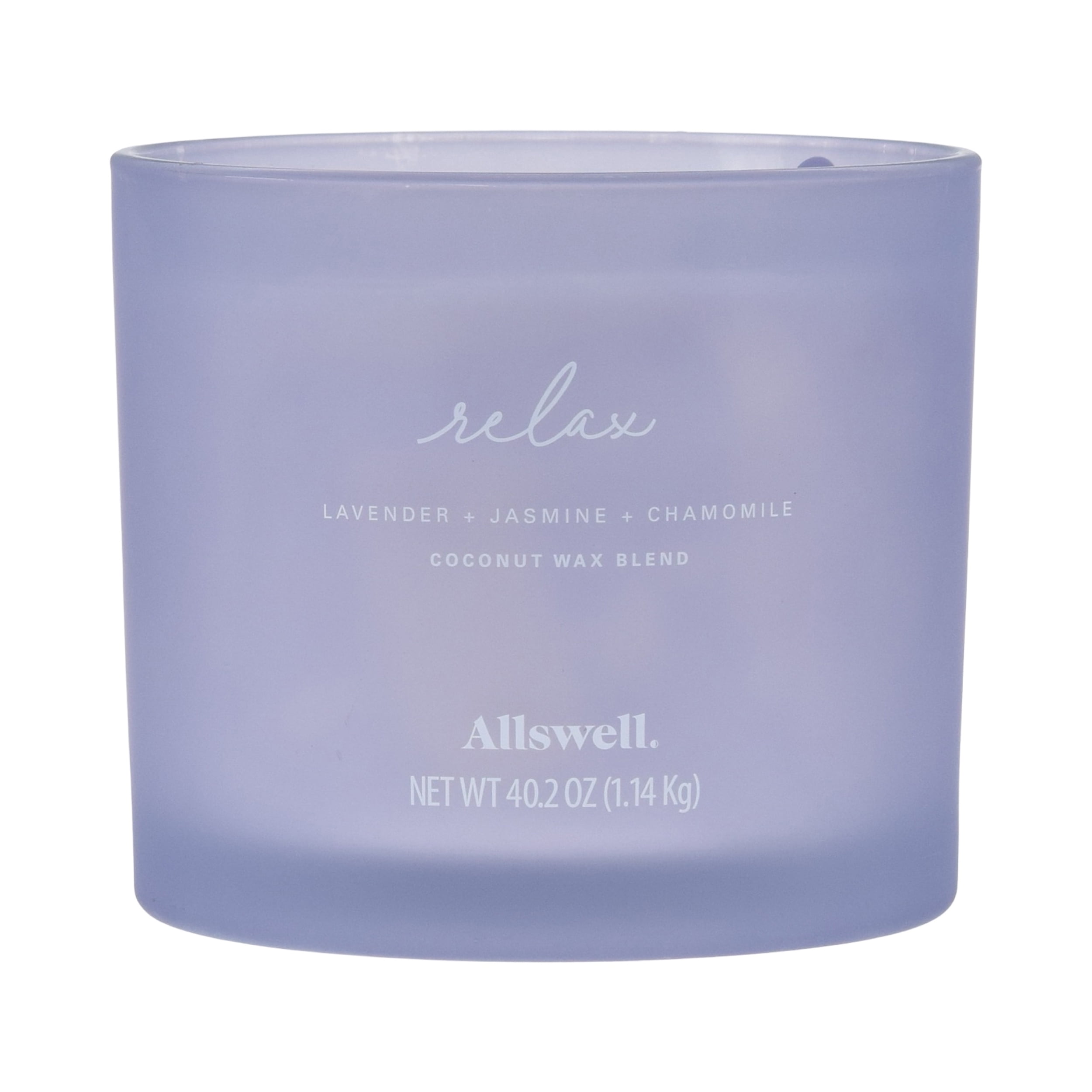 Allswell Relax (Lavender + Jasmine + Chamomile) Scented 4-Wick Spa Jar Candle 40.2oz.