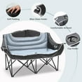 thumbnail image 6 of ABORON Double Camping Chair with Canopy for 2 Adults, Oversized Loveseat Chair with Cup Holder, Heavy Duty 600D Oxford Portable Folding Chair for Outdoor, Camping, Beach, Picnic, 6 of 7